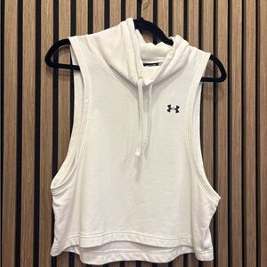 Under Armour Women's White Sleeveless Hoodie